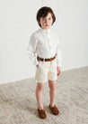 Pocket Detail Shorts With Turn-Ups in Beige (4-10yrs) Shorts  from Pepa London