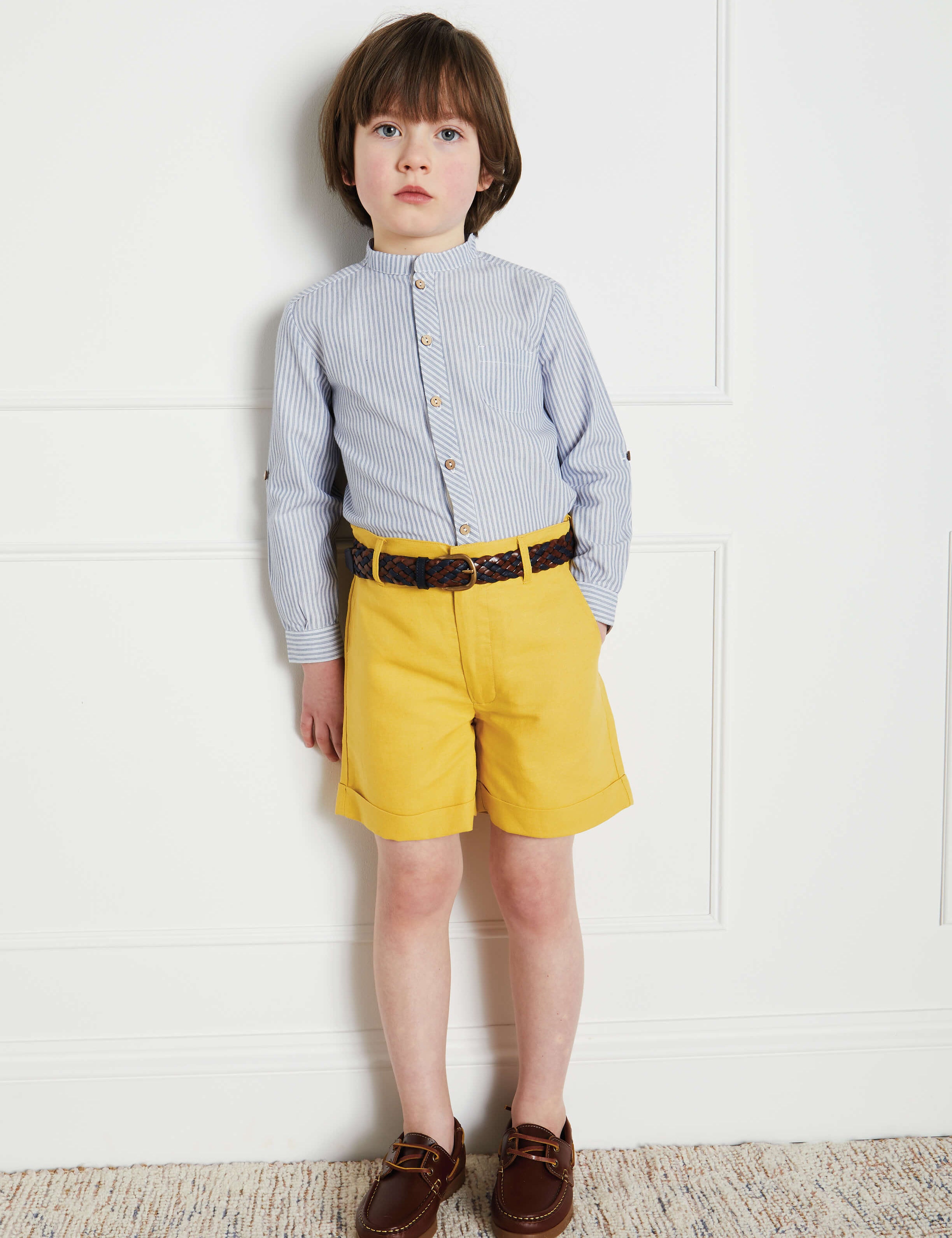 Pocket Detail Shorts With Turn-Ups in Mustard (4-10yrs) Shorts  from Pepa London