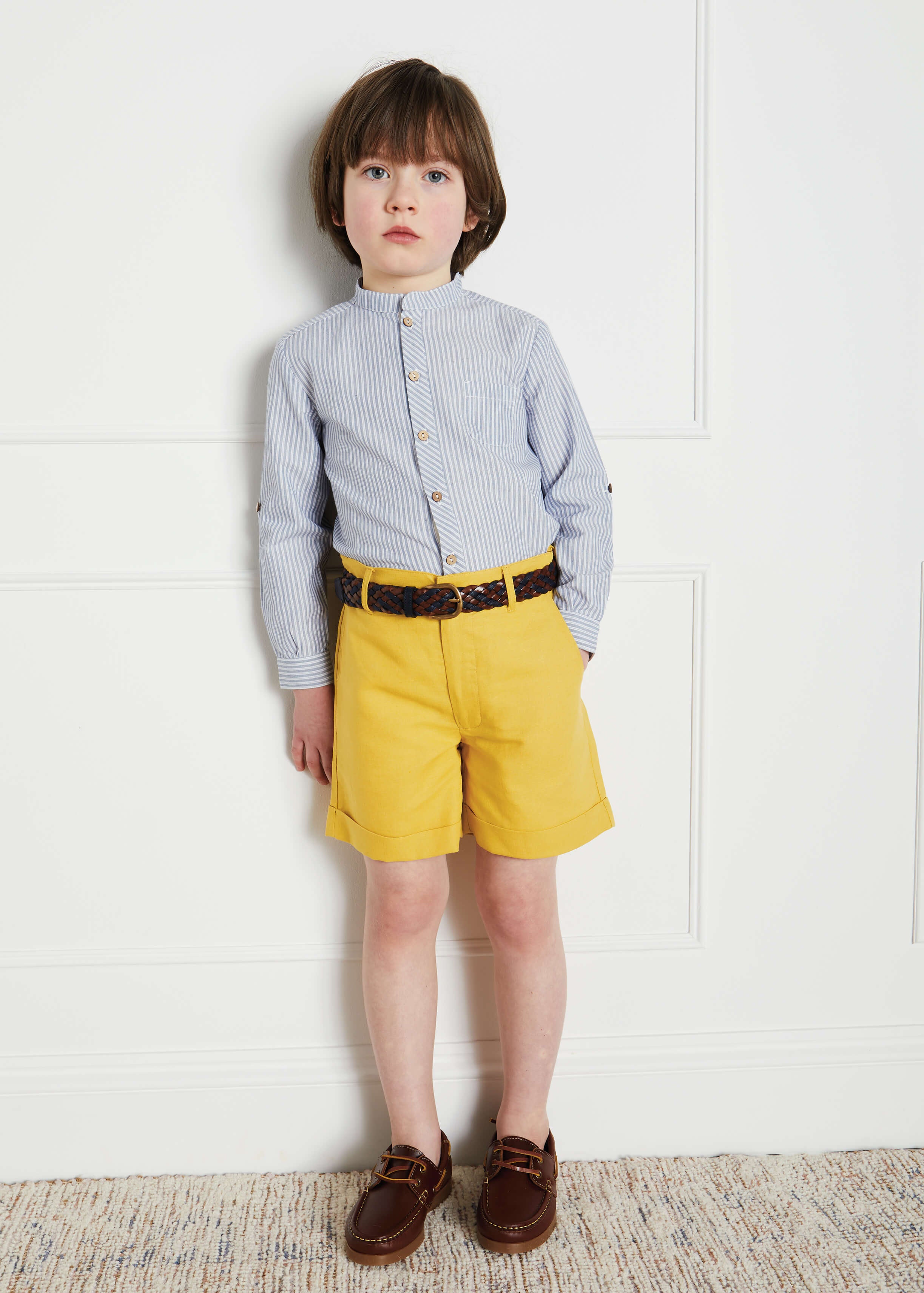 Pocket Detail Shorts With Turn-Ups in Mustard (4-10yrs) Shorts  from Pepa London
