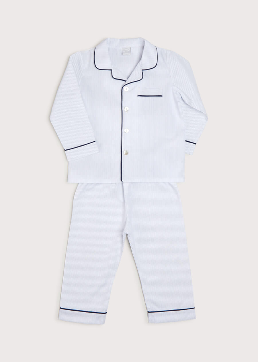 Striped Chest Pocket Pyjamas in Blue (12mths-10yrs) Nightwear  from Pepa London