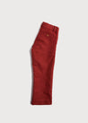 Back Pocket Detail Chino in Brick Red (4-10yrs) Trousers  from Pepa London