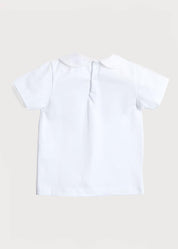 Button Detail Cotton Top in White (2-6yrs) Tops & Bodysuits from Pepa London