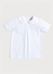 Button Detail Cotton Top in White (2-6yrs) Tops & Bodysuits from Pepa London