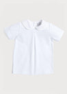 Button Detail Cotton Top in White (2-4yrs) Tops & Bodysuits  from Pepa London