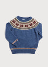 Classic Fair Isle Merino Wool Jumper in Blue (12mths-10yrs) Knitwear  from Pepa London