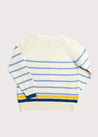 Contrast Stripe Mariner Jumper in White (6mths-10yrs) Knitwear  from Pepa London