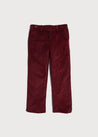 Corduroy Trousers in Burgundy (4-10yrs) Trousers  from Pepa London