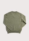 Plain V-Neck Sweater in Sage Green (4-10yrs) Knitwear  from Pepa London