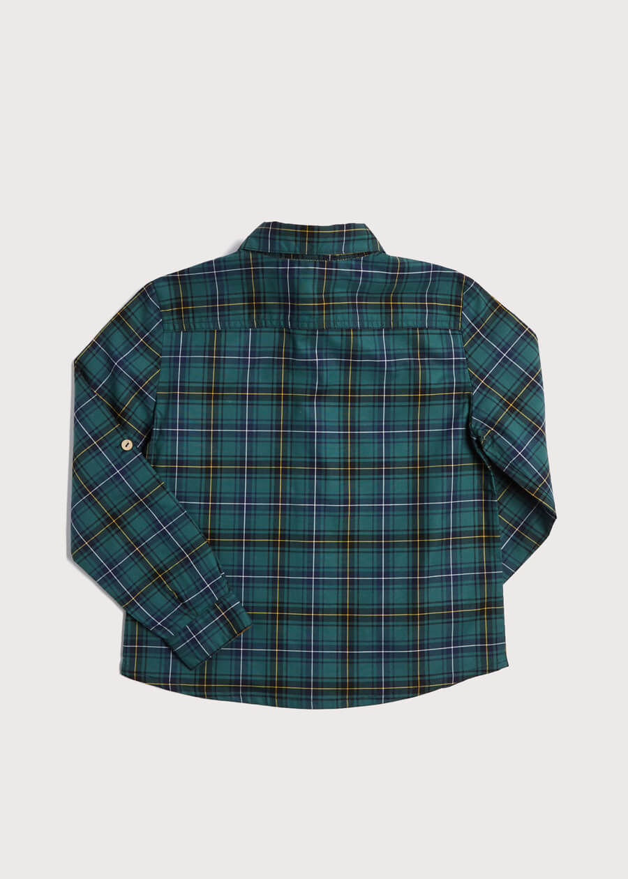 Polo Collar Long Sleeve Shirt in Green (4-10yrs) Shirts  from Pepa London