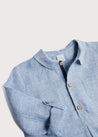 Striped Linen Shirt in Mid Blue (4-10yrs) Shirts  from Pepa London