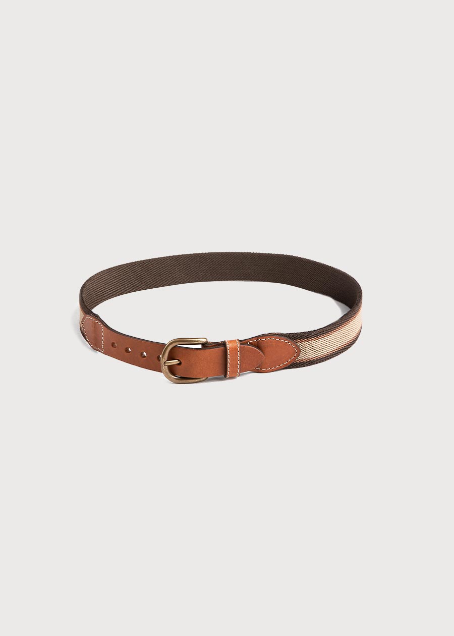 Brown Striped Belt Belts & Braces  from Pepa London