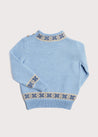 Classic Fair Isle High Neck Jumper in Blue (12mths-10yrs) Knitwear  from Pepa London