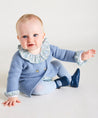 Blue Knitted Newborn Cardigan (3-12mths) Knitwear  from Pepa London