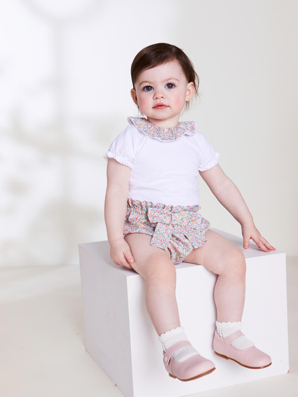 Floral Print Bow Detail Bloomer in Rose Pink (3mths-2yrs) Bloomers  from Pepa London