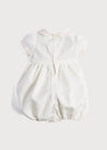 Classic Off-White Pink Handsmocked Romper (3-18mths) Rompers  from Pepa London