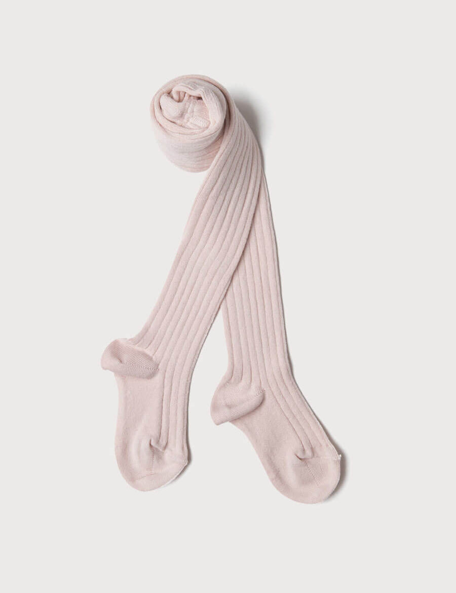 Light Pink Ribbed Tights (0mths-10yrs) Tights from Pepa London