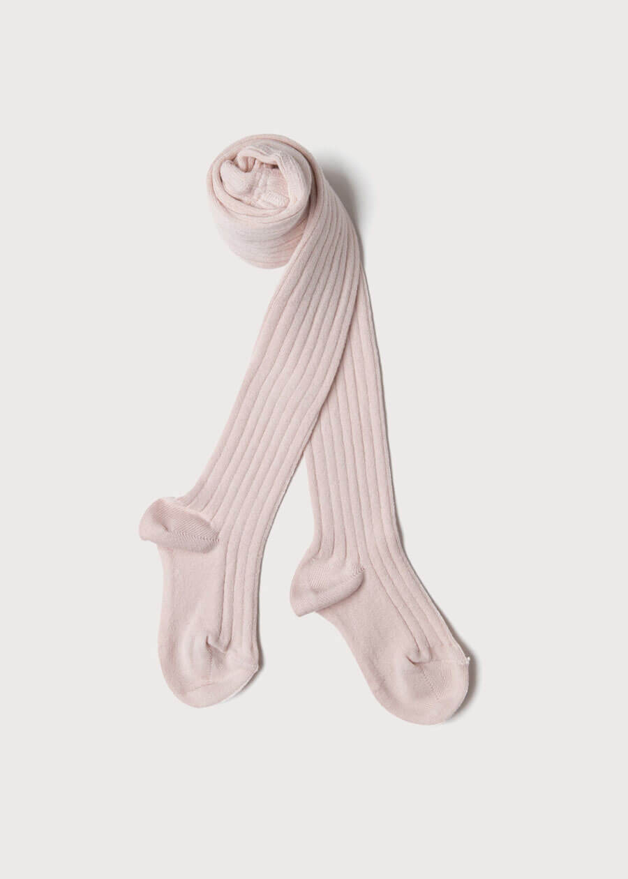 Light Pink Ribbed Tights (0mths-10yrs) Tights from Pepa London