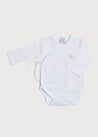 Newborn Side Tie Bodysuit With Rocking Horse Embroidery Beige (0-3mths) Tops & Bodysuits  from Pepa London