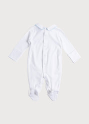 Blue Hand Smocked Cotton All-in-One (1-18mths) Nightwear from Pepa London