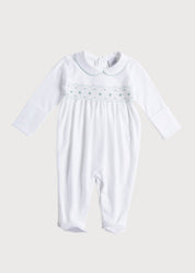 Green Hand Smocked Cotton All-in-One (0-18mths) Nightwear  from Pepa London