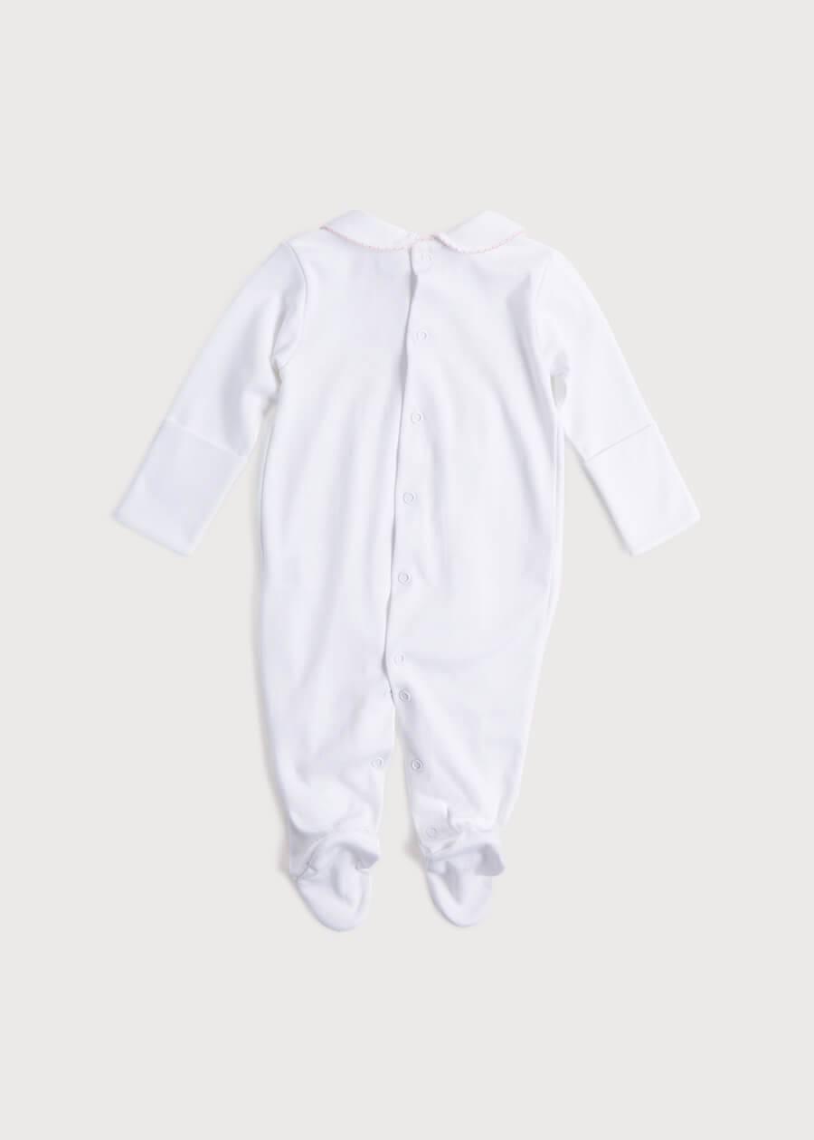 Pink Handsmocked Cotton All-in-One | Pepa London
