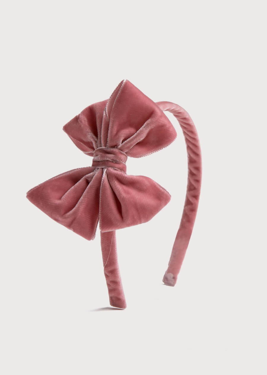 Velvet Hair-Band in Pink Hair Accessories  from Pepa London