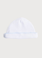 Newborn Hat with Blue Hand Smocked Detail (0-3mths) Accessories  from Pepa London