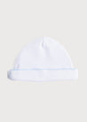 Newborn Hat with Blue Handsmocked Detail (0-3mths) Accessories  from Pepa London