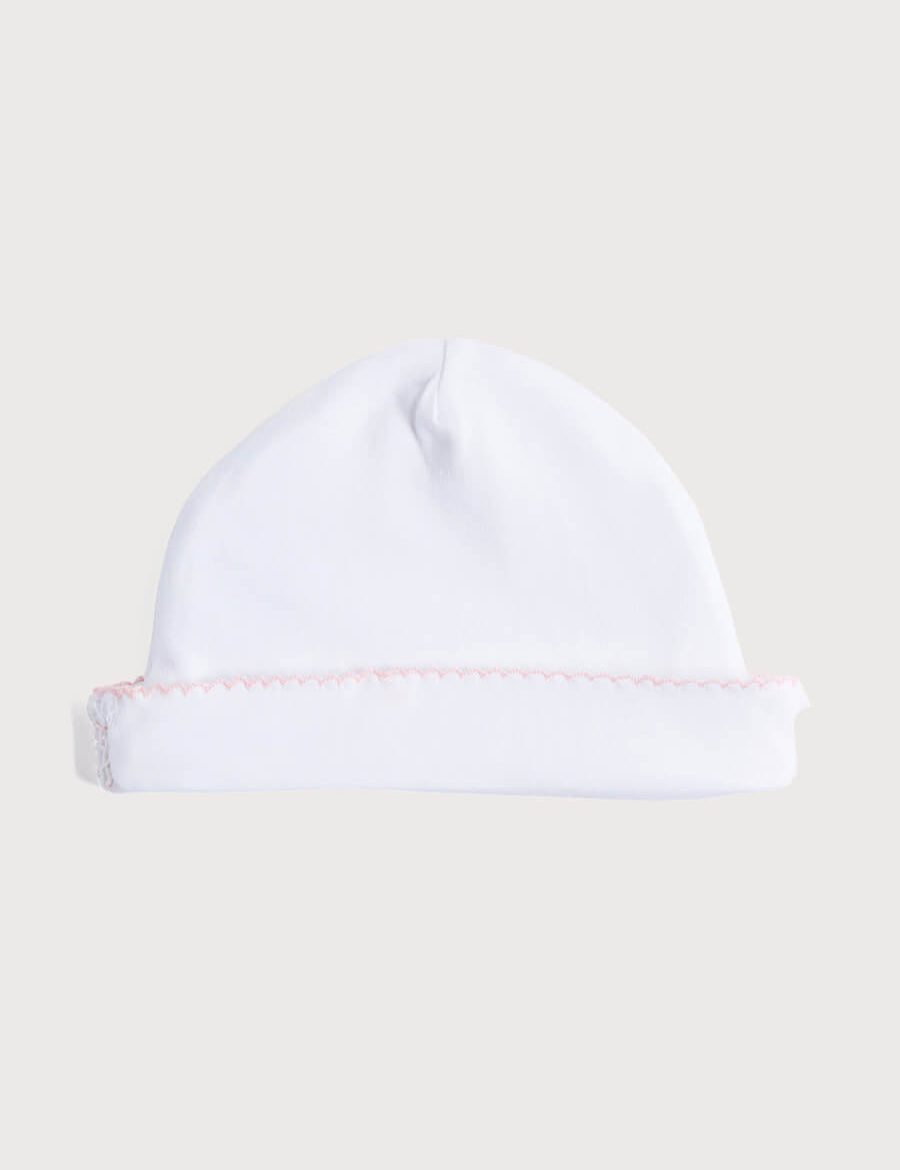 Newborn Hat with Pink Hand Smocked Detail (0-3mths) Accessories  from Pepa London