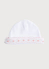 Newborn Hat with Pink Handsmocked Detail (0-3mths) Accessories  from Pepa London