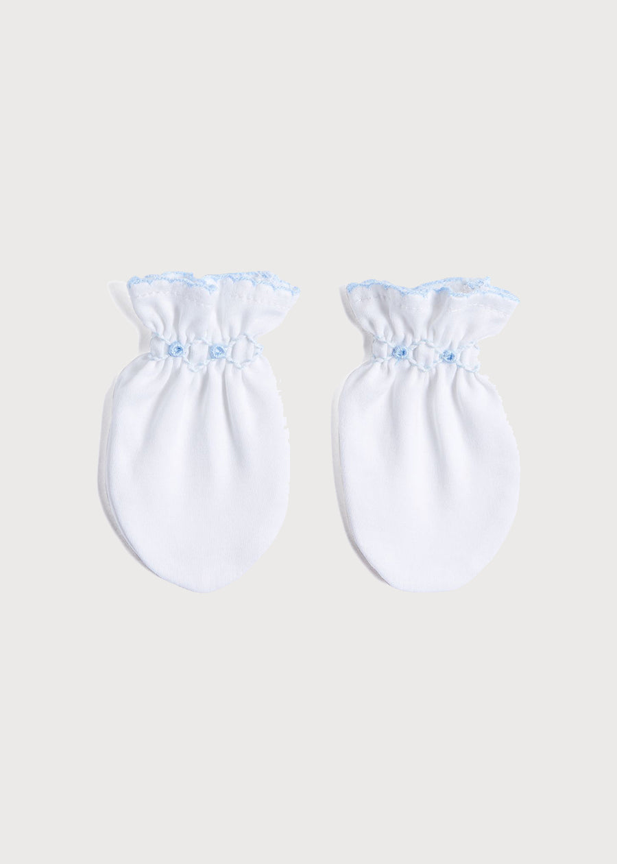 Blue Hand Smocked Mittens Accessories  from Pepa London