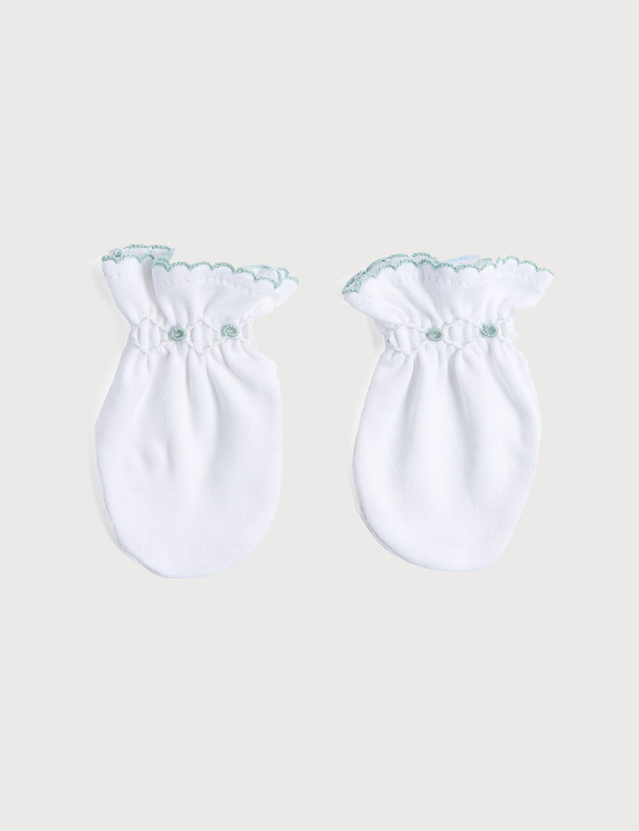 Green Hand Smocked Mittens Accessories  from Pepa London