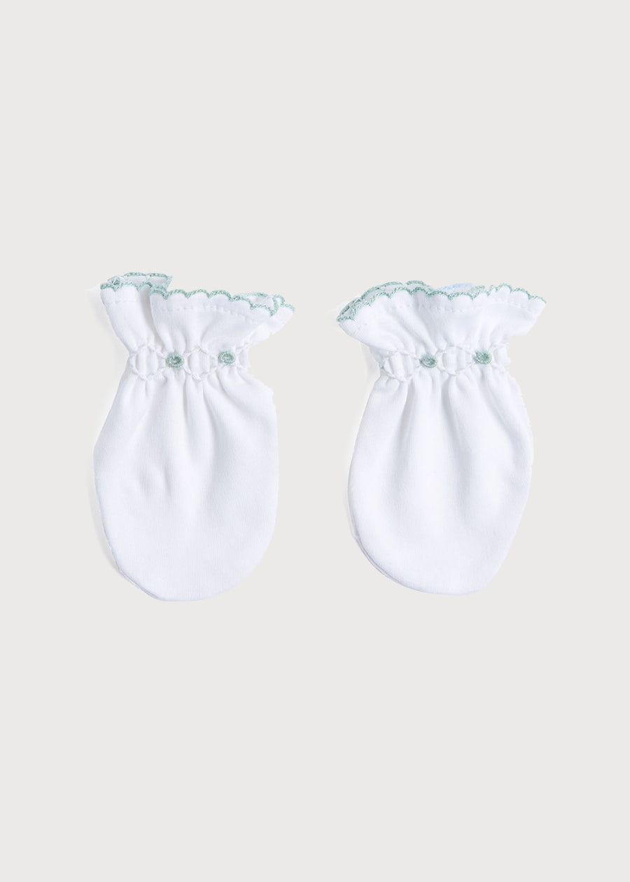 Green Hand Smocked Mittens Accessories  from Pepa London