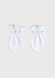 Green Hand Smocked Mittens Accessories  from Pepa London