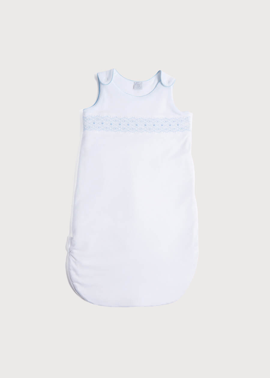 Blue Hand Smocked Sleeping Bag (3-18mths) Accessories  from Pepa London