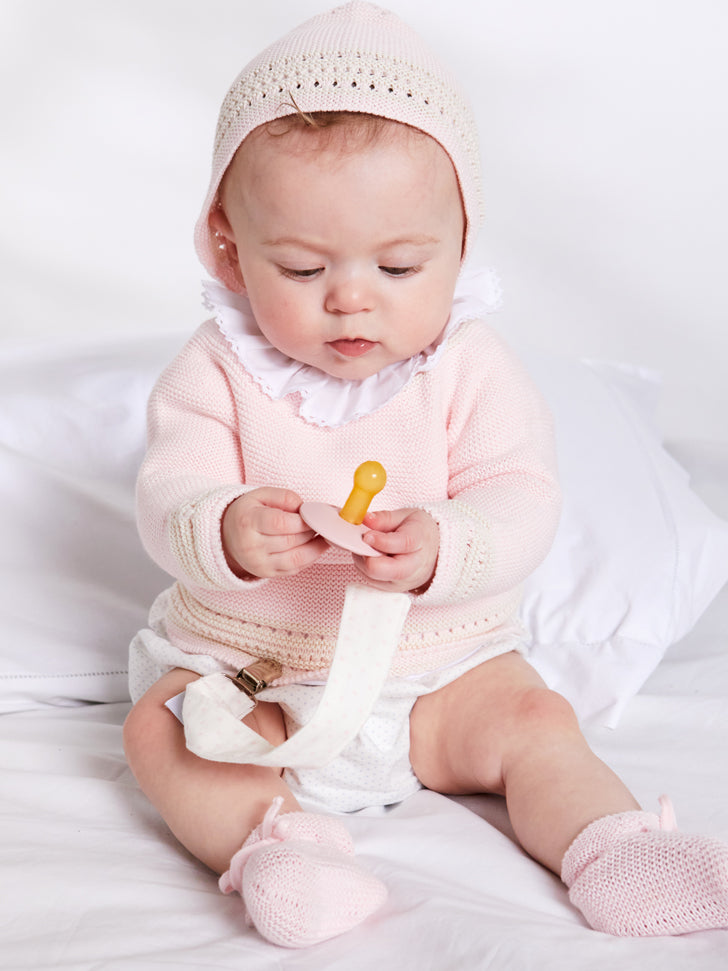 Piculina Trim Cotton Bodysuit in White (1mths-3yrs) Tops & Bodysuits from Pepa London