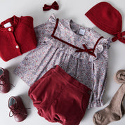 Velvet Medium-Bow Clip in Burgundy Hair Accessories  from Pepa London