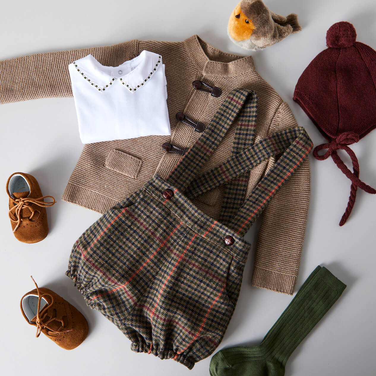 Tweed Bloomers With Braces in Brown (9mths-2yrs) Bloomers  from Pepa London