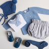 Blue Knitted Newborn Cardigan (3-12mths) Knitwear  from Pepa London