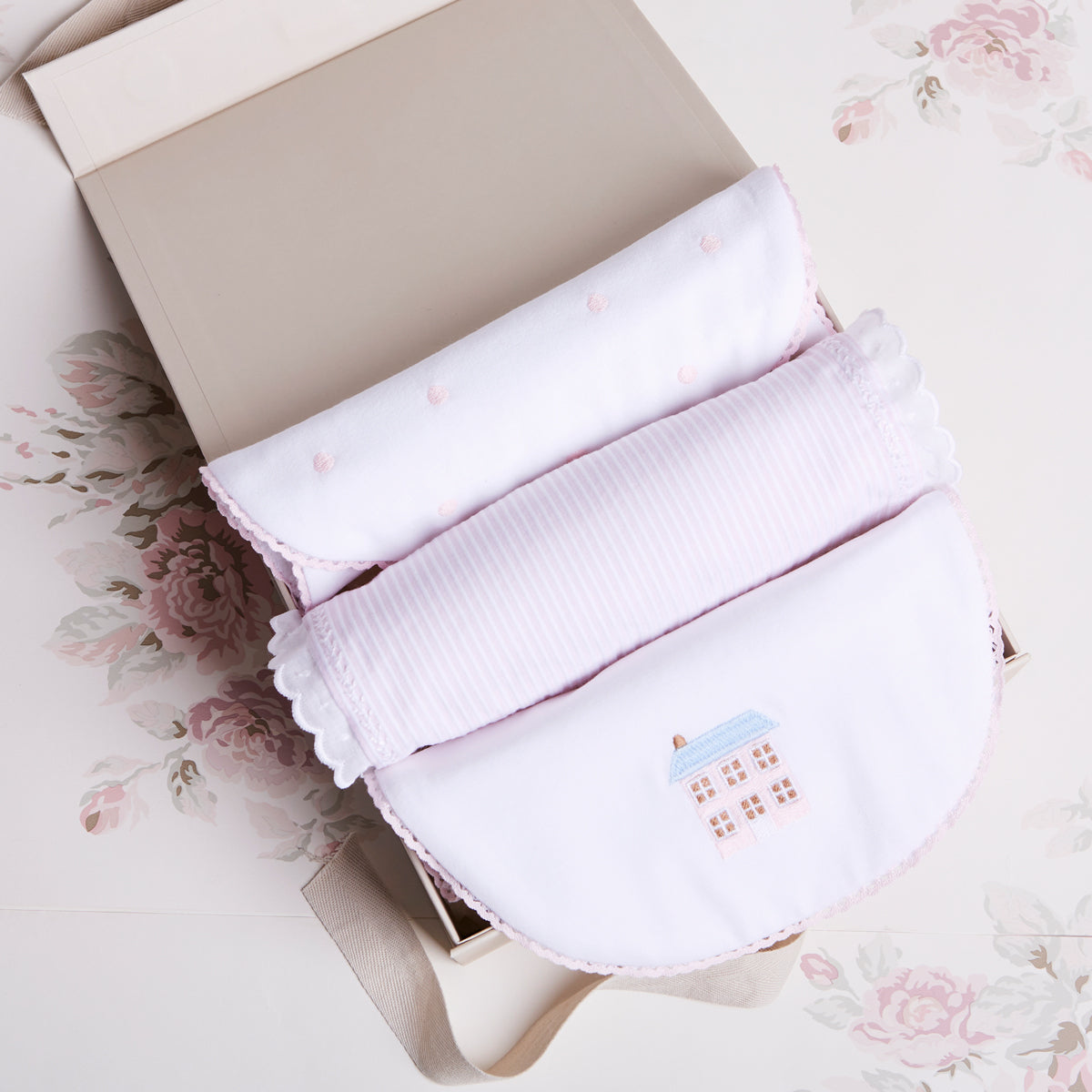 Delicate Pink Cotton Multipack Bibs Accessories  from Pepa London