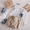 Bodysuit with Floral Blouse Over Bodysuit in French Blue (3mths-2yrs) Blouses  from Pepa London