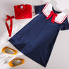 Statement Collar Cotton Dress in Navy (2-8yrs) Dresses  from Pepa London