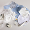 Cable Detail Cotton Bonnet in Light Blue (0-6mths) Knitted Accessories  from Pepa London
