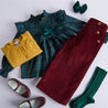 Smocked Yoke Long Sleeve Blouse in Tartan (4-10yrs) Blouses  from Pepa London