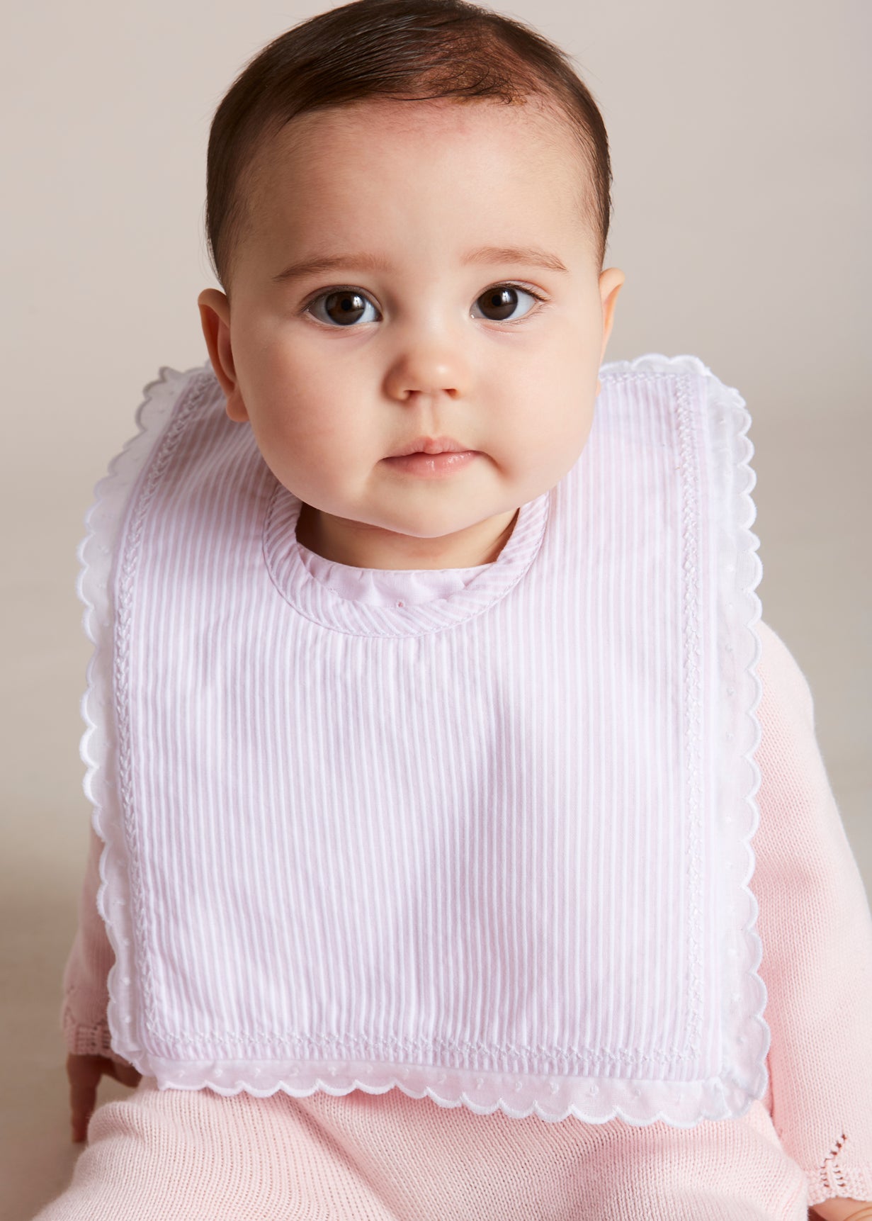 Pink Striped Cotton Bib Accessories  from Pepa London