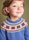 Classic Fair Isle Merino Wool Jumper in Blue (12mths-10yrs) Knitwear  from Pepa London