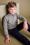 Plain V-Neck Sweater in Sage Green (4-10yrs) Knitwear  from Pepa London