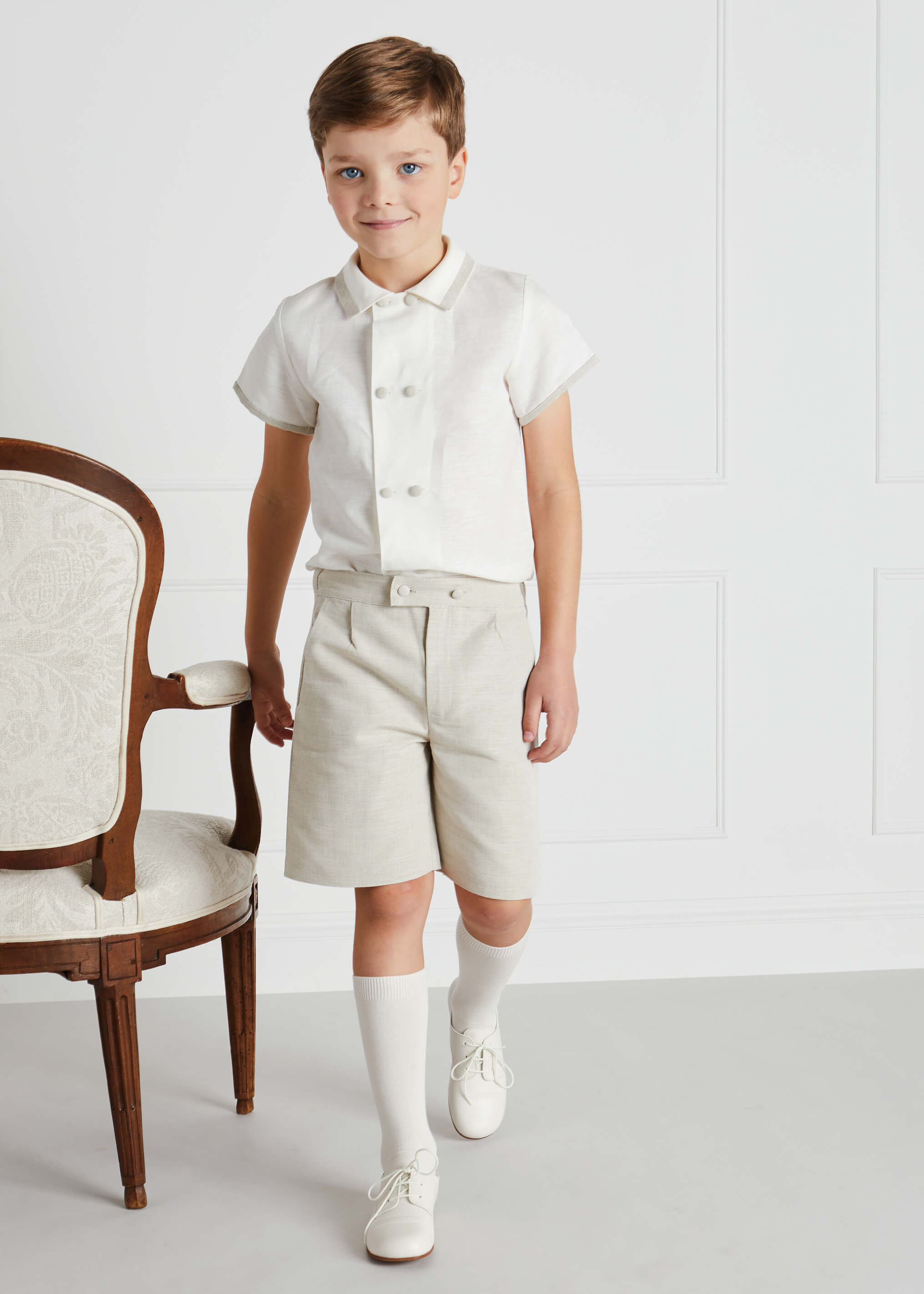 Boys Celebration Shorts Beige (4-10yrs) Shorts  from Pepa London