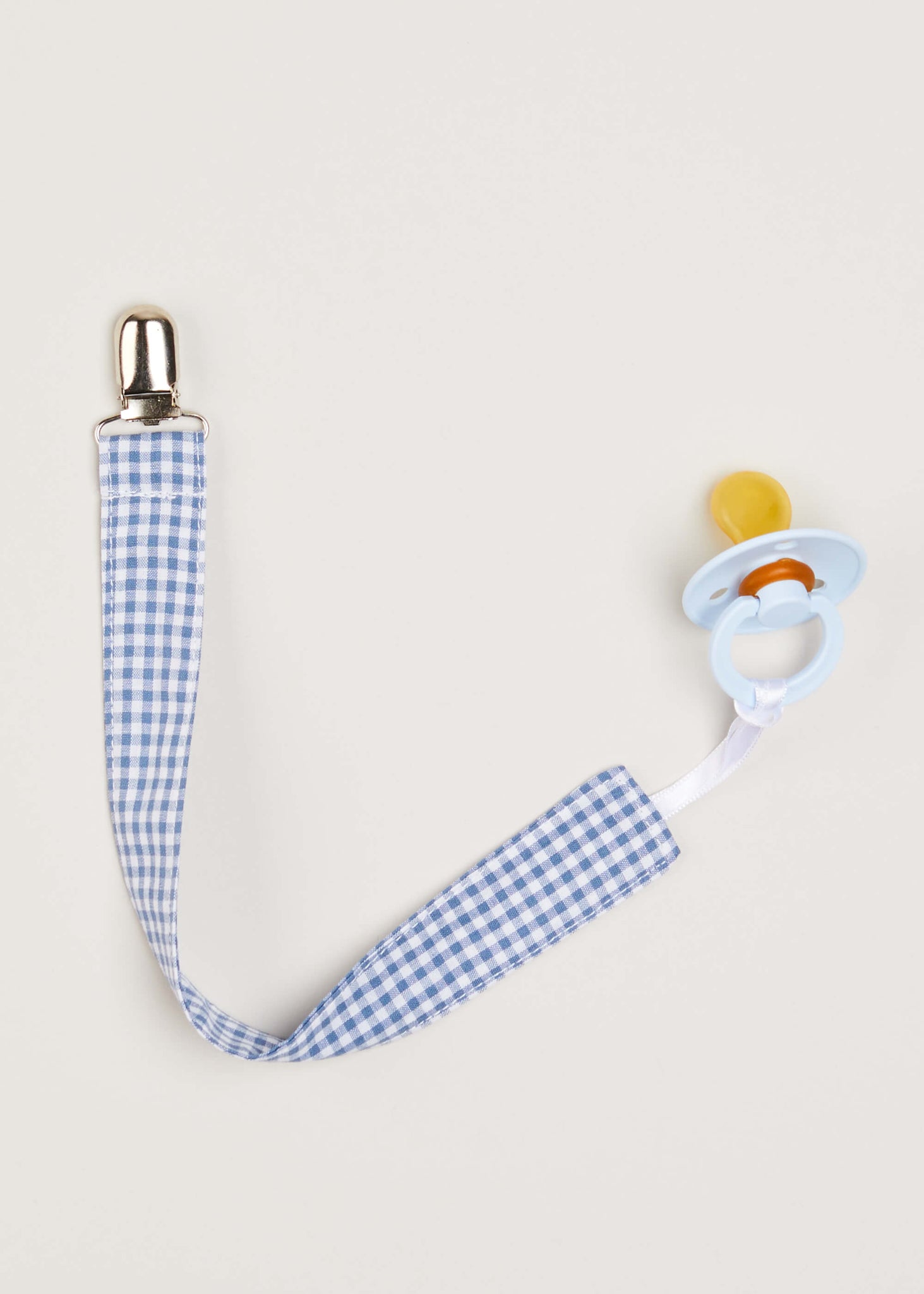 Gingham Check Dummy Clip in Navy Accessories  from Pepa London