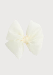 Big Bow Tulle Clip in Ivory Hair Accessories  from Pepa London